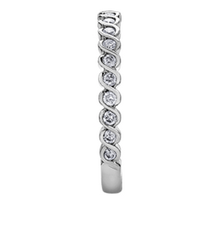 Banda de oro blanco de 18 quilates/aleación de paladio (hipoalergénica) de 0,20 a 0,50 quilates con diamantes redondos brillantes y múltiples piedras