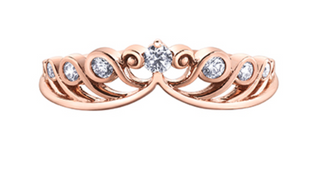 Anillo de oro rosa de 14 quilates con diamantes redondos brillantes de 0,18 quilates