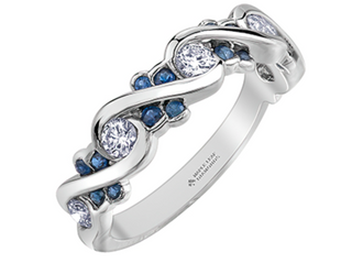 Anillo de oro blanco de 14 k con diamantes y zafiro de 0,36 quilates, talla 6,5