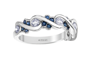 Anillo de oro blanco de 14 k con diamantes y zafiro de 0,36 quilates, talla 6,5