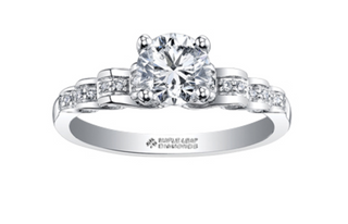 Anillo de diamantes redondos brillantes con múltiples piedras de oro blanco de 18 quilates y aleación de paladio (hipoalergénico) de 0,75 a 1,15 quilates