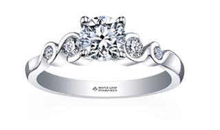 Anillo de diamantes redondos brillantes con múltiples piedras de oro blanco de 18 quilates y aleación de paladio (hipoalergénico) de 0,50 a 1,00 quilates