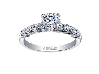 Anillo de diamantes redondos brillantes con múltiples piedras de oro blanco de 18 quilates y aleación de paladio (hipoalergénico) de 0,80 a 1,70 quilates