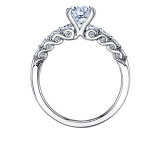 Anillo de diamantes redondos brillantes con múltiples piedras de oro blanco de 18 quilates y aleación de paladio (hipoalergénico) de 0,80 a 1,70 quilates