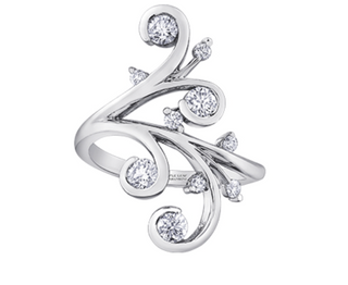 14K White Gold 0.64cttw Diamond Ring- Size 6.5
