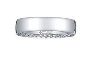 10K White Gold Scroll Comfort Fit Wedding Band - Size 10