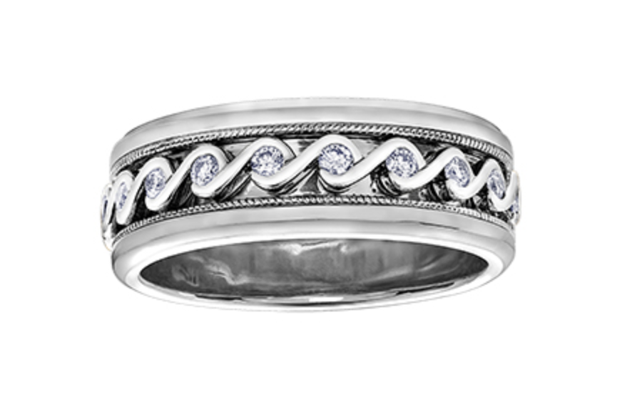 18K White Gold/Palladium Alloy (hypoallergenic) 0.45cttw Round Brilliant Multi-Stone Diamond Band