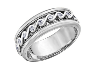 Anillo de oro blanco de 18 quilates/aleación de paladio (hipoalergénico) de 0,45 quilates con diamantes redondos brillantes y múltiples piedras