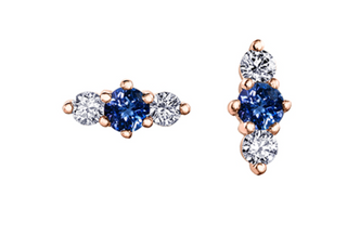 14K White Gold 0.40cttw Tanzanite & 0.16cttw Diamond Earrings