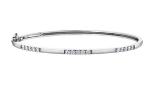 Brazalete de diamantes canadienses de 0,60 quilates en oro blanco de 14 quilates, 7"