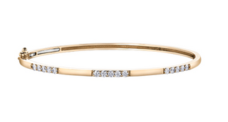 Brazalete de diamantes canadienses de 0,60 quilates en oro blanco de 14 quilates, 7"