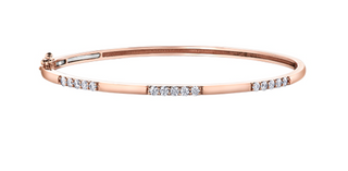 Brazalete de diamantes canadienses de 0,60 quilates en oro blanco de 14 quilates, 7"