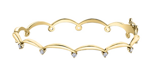 Brazalete de tenis de diamantes canadienses de 0,25 quilates en oro blanco de 14 quilates, 7"