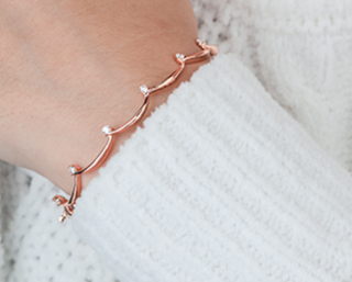 Brazalete de tenis de diamantes canadienses de 0,25 quilates en oro blanco de 14 quilates, 7"