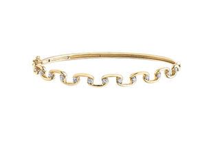 Brazalete de diamantes canadienses de 0,52 quilates en oro amarillo de 14 quilates, 7"