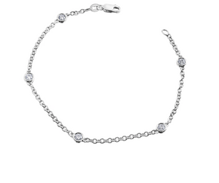 Brazalete de diamantes canadienses de 0,90 quilates en oro blanco de 14 quilates, 7"