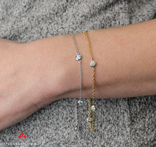 Brazalete de diamantes canadienses de 0,40 quilates en oro blanco de 14 quilates, 7"