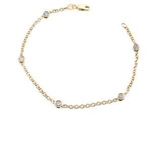Brazalete de diamantes canadienses de 0,40 quilates en oro blanco de 14 quilates, 7"