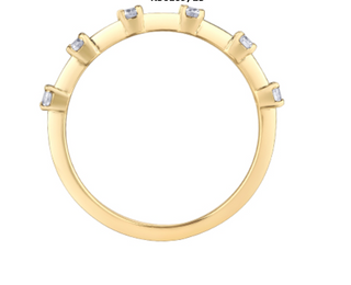 Banda de diamantes canadienses de oro amarillo de 14 quilates de 0,25 quilates, tamaño 6,5