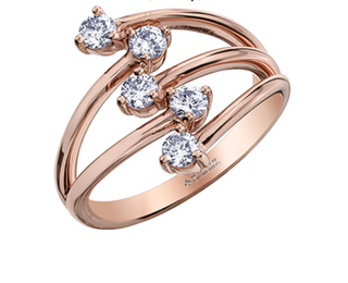 Anillo de diamantes canadienses de 0,50 quilates en oro rosa de 14 quilates, talla 6,5