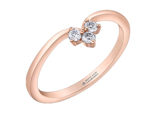 Anillo/banda de diamantes canadienses de 0,10 quilates en oro rosa de 14 quilates, tamaño 6,5