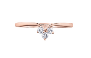 14K Rose Gold 0.10cttw Canadian Diamond Ring/Band, size 6.5