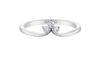 Anillo/banda de diamantes canadienses de 0,10 quilates en oro rosa de 14 quilates, tamaño 6,5