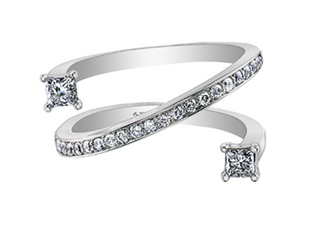 Anillo de diamantes canadienses de 0,50 quilates en oro blanco de 14 quilates, talla 6,5