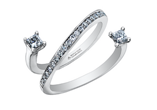 Anillo de diamantes canadienses de 0,50 quilates en oro blanco de 14 quilates, talla 6,5