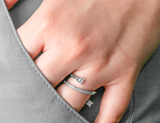 Anillo de diamantes canadienses de 0,50 quilates en oro blanco de 14 quilates, talla 6,5