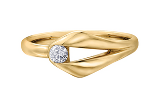 Anillo de diamantes canadienses de oro amarillo de 14 quilates de 0,12 quilates, talla 6,5