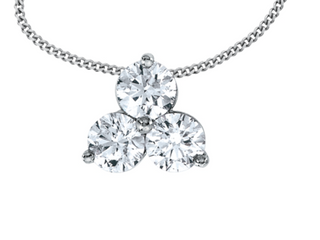 Collar de diamantes canadienses con trío brillante redondo de 0,24 quilates en oro blanco de 14 quilates