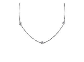 Collar con engaste de bisel de diamantes de 0,60-1,26 quilates en oro blanco de 14 quilates