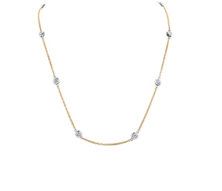 Collar con engaste de bisel de diamantes canadienses de 1,45 quilates en oro blanco de 18 quilates y aleación de paladio (hipoalergénico)
