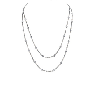 Collar con engaste de bisel de diamantes canadienses de oro blanco de 14 quilates de 3,00 quilates