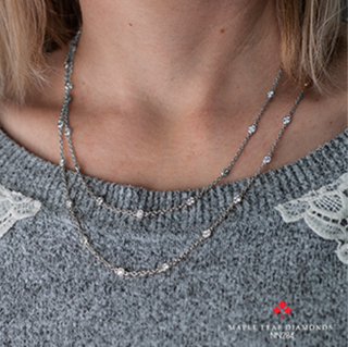 Collar con engaste de bisel de diamantes canadienses de oro blanco de 14 quilates de 3,00 quilates