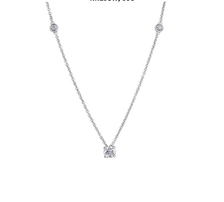Collar de diamantes canadienses de 0,66 quilates en oro blanco de 14 quilates