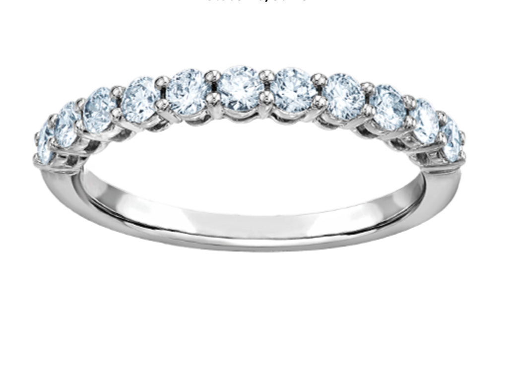 18K White Gold &amp; Palladium Alloy (hypoallergenic) 0.50cttw Diamond Band, size 6.5