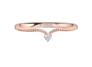 Anillo de oro amarillo de 14 quilates con diamantes canadienses de 0,03 quilates, talla 6,5