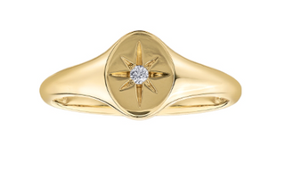 Anillo de diamantes canadienses de oro amarillo de 10 quilates de 0,02 quilates, talla 6,5
