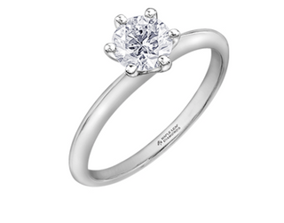 Anillo de compromiso de diamantes canadienses de platino de 0,30 a 0,70 quilates, tamaño 6,5