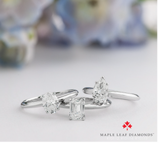 Anillo de compromiso con talla de diamante de esmeralda canadiense de platino de 0,50 a 0,70 quilates, talla 6,5