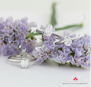 Anillo de compromiso con talla de diamante de esmeralda canadiense de platino de 0,50 a 0,70 quilates, talla 6,5