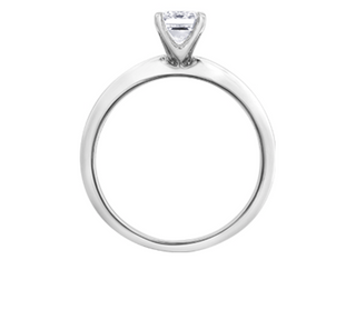 Anillo de compromiso con talla de diamante de esmeralda canadiense de platino de 0,50 a 0,70 quilates, talla 6,5