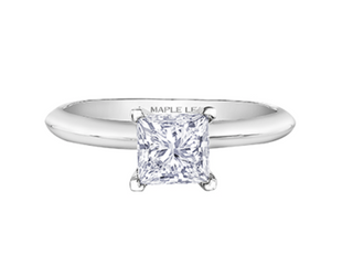 Anillo de compromiso de diamantes princesa canadiense de platino de 0,50 a 0,70 quilates, tamaño 6,5