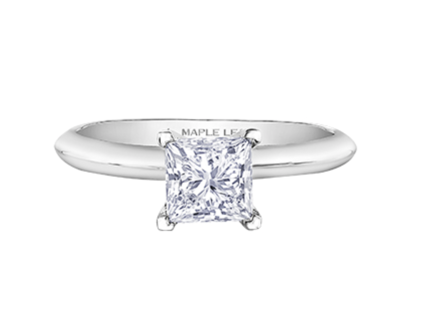 Platinum 0.50-0.70cttw Canadian Princess Diamond Engagement Ring