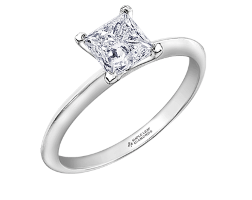 Platinum 0.50-0.70cttw Canadian Princess Diamond Engagement Ring