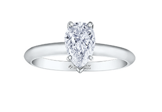 Anillo de compromiso con diamantes en forma de pera canadiense de platino de 0,50 a 0,70 quilates, tamaño 6,5