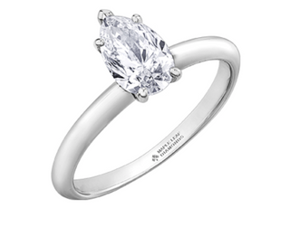Anillo de compromiso con diamantes en forma de pera canadiense de platino de 0,50 a 0,70 quilates, tamaño 6,5