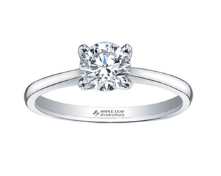 Anillo de compromiso con diamantes brillantes redondos canadienses de platino de 0,25 a 0,70 quilates, tamaño 6,5
